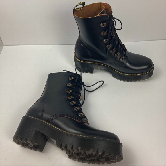 Dr Marten Leona Smooth Vintage Leather Black NEW 8 - Picture 2 of 11